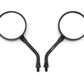 Set of 2 Kawasaki Z1 Style Black Motorcycle Mirrors - Short Stem 10mm Universal