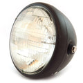 7" Custom Side Mount Motorcycle Headlight H4 Halogen - Matte Black - Clear Lens
