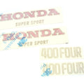 Gas Tank and Side Cover Decals - 1975 Honda CB400F Four - Varnish Blue Decal Set