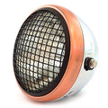 7" Side Mount Motorcycle H4 Halogen Headlight - Chrome Bronze Matte Black Grill