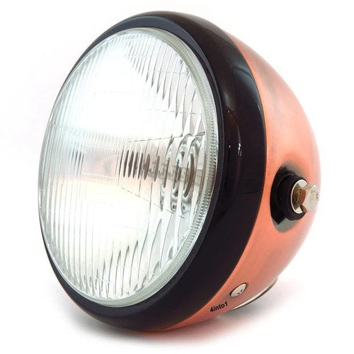 6.5" Bullet Side Mount H4 Halogen Motorcycle Headlight - Bronze Gloss Black