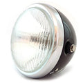 6.5" Bullet Side Mount H4 Halogen Motorcycle Headlight - Gloss Black Chrome