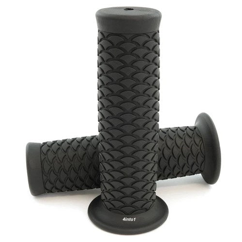 Conifer Motorcycle Grips - Black - Retro Cafe Racer Bobber Tracker Chopper