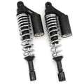 Black & Chrome Remote Reservoir Motorcycle Shocks - Eye To Clevis - 350mm 360mm