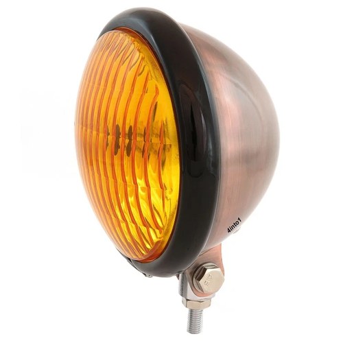 5.75" Bottom Mount Halogen Headlight Spotlight - Bronze Gloss Black Amber
