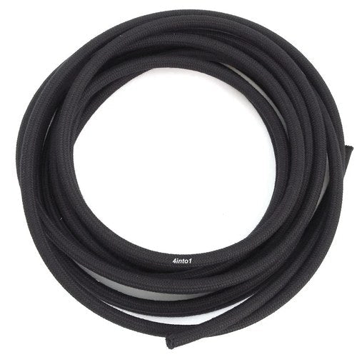 Black Motorcycle Cloth Wrapped 3/16" (4.5mm) Fuel / Gas Line - 10' Feet