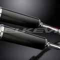 Delkevic 18" Carbon Fiber Oval Mufflers Slip On - Honda RVT1000R 2000-2001