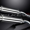 Delkevic 14" Stainless Round Mufflers - Honda ST1300 2003-2015 Exhaust