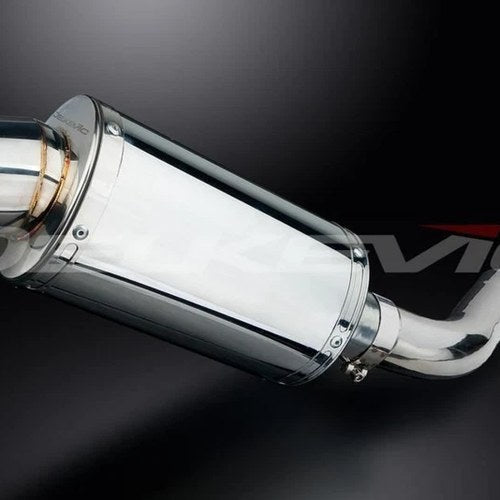 Delkevic 9" Stainless Oval Muffler Slip On - Honda VFR800 Interceptor 1998-2001