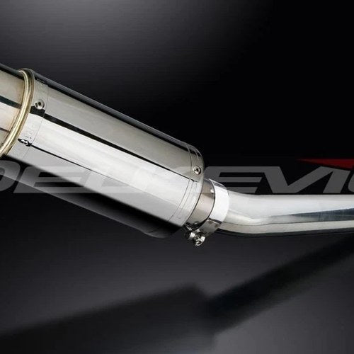 Delkevic 8" Stainless Round Slip On Muffler - Suzuki GSX-R1000 2005-2006 Exhaust