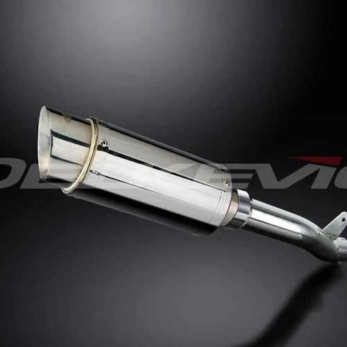 Delkevic 8" Stainless Round Slip On Muffler - Suzuki GSX-R1000 2001-2002 Exhaust