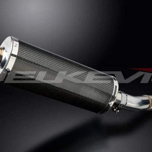 Delkevic 14" Carbon Oval Slip On Muffler - Suzuki SV650 1998-2002 Exhaust