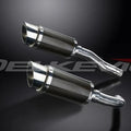 Delkevic 8" Carbon Round Slip On Mufflers - Yamaha YZF-R1 2004-2006 Exhaust