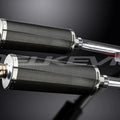 Delkevic 14" Carbon Oval Slip On Mufflers - Yamaha FJR1300 2001-2005 Exhaust