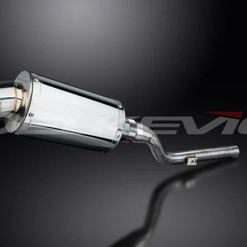 Delkevic 9" Stainless Oval Slip On Muffler - Yamaha XT225 1986-2007 Exhaust