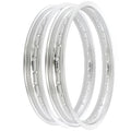 Rising Sun Silver Aluminum Rim Set - Honda CB200 CB200T - 1975 1976