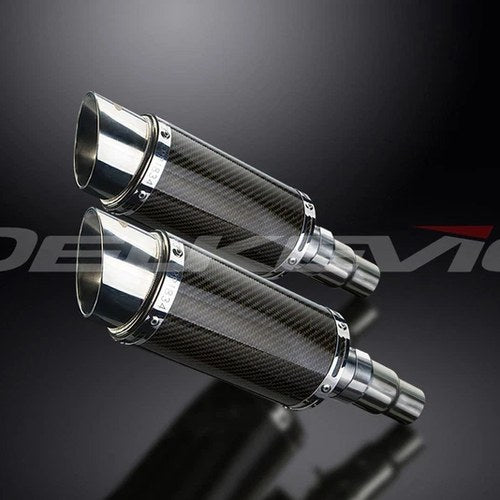 Delkevic 8" Carbon Fiber Round Mufflers Triumph Speed Triple 1050 11-14 Exhaust
