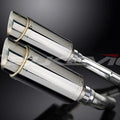 Delkevic 8" Stainless Round Mufflers - Triumph Street Triple R - 07-12 Exhaust