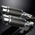 Delkevic 8" Mini Carbon Fiber Round Mufflers Ducati MOnster 696 - 08-14 Exhaust