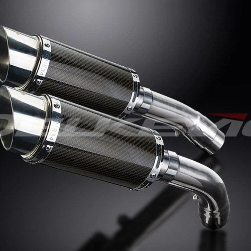 Delkevic 8" Carbon Fiber Round Slip-On Mufflers - Ducati 1198 - 08-12 Exhaust