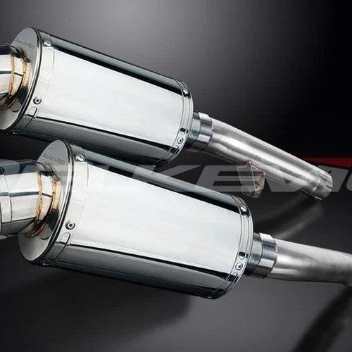 Delkevic 9" Stainless Oval Mufflers - Yamaha FJ1200 3CV 1989-1992 Exhaust