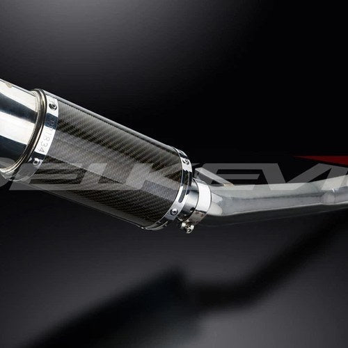 Delkevic 8" Carbon Fiber Round Muffler - Suzuki GSX750F Katana - 98-06 Exhaust
