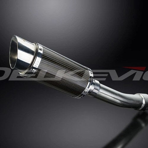 Delkevic 8" Carbon Fiber Round Muffler - Suzuki GSX-R750 - 1996-1999 Exhaust