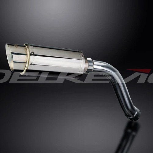 Delkevic 8" Stainless Steel Round Muffler - Suzuki SV650 - 2003-2012 Exhaust