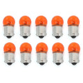 Set of 10 Mini 1156 Turn Signal Bulbs - Single Filament - Amber