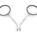 Set of 2 Universal Chrome Motorcycle Mirrors - Long Stem Honda Kawasaki Suzuki
