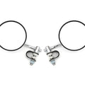 Set of 2 Universal Chrome 4" Clamp-On Mirrors 4" Short Stem - Motorcycle Yamaha