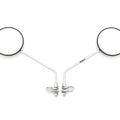 2X Black & Chrome Clamp On Mirrors Honda NA50 NC50 NN50 NQ50 PA50 SE50 TG50 C70