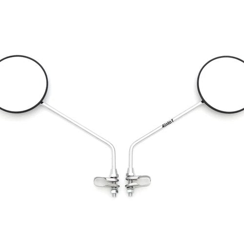 2X Black & Chrome Clamp On Mirrors Honda NA50 NC50 NN50 NQ50 PA50 SE50 TG50 C70