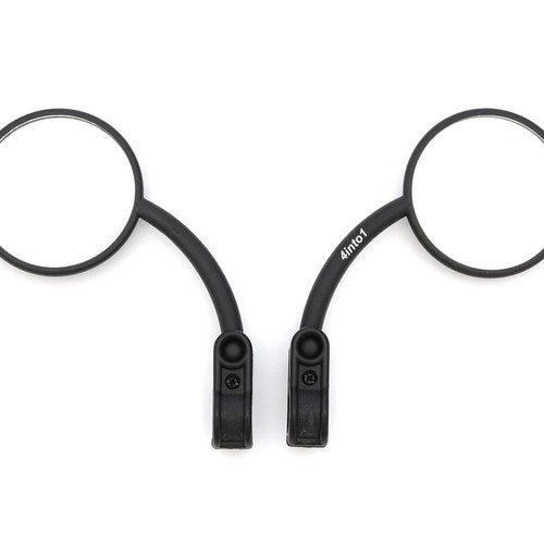 Set of 2 Universal Black 3" Clamp-On Mirrors - 3 1/2" Stem - Suzuki 7/8" Bars