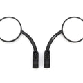 Set of 2 Universal Black 3" Clamp-On Mirrors - 3 1/2" Stem - Honda 7/8" Bars