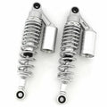 Silver & Chrome Remote Reservoir Shocks - Eye To Eye - 310-320mm for Suzuki