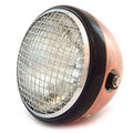 7" Side Mount Motorcycle Headlight w/ Grill Bronze Black Chrome Clear H4 Halogen