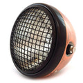7" Side Mount Motorcycle Headlight w/ Grill - Bronze - Black - Clear H4 Halogen