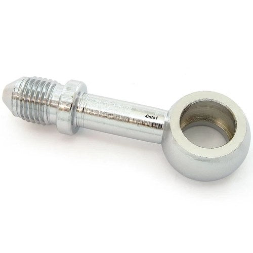 Straight Chrome Banjo Brake Line Fitting - Size #3 - Fits 10mm or 3/8" bolt