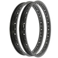 Rising Sun Black Aluminum Rim Set - Honda C110 CA110 Sport Cub 50 - 1960 - 1969
