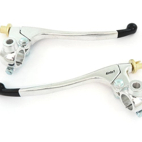Honda Rubber Tipped Motorcycle Lever Perch Set Clutch + Drum Brake Chrome 7/8"