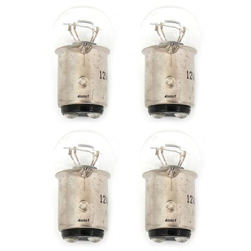 4 Pack Mini 1157 Turn Signal Light Bulb Clear Dual Filament Motorcycle Scooter