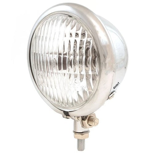4.5" Bottom Mount Halogen Motorycle Headlight - Chrome w/ Clear Lens