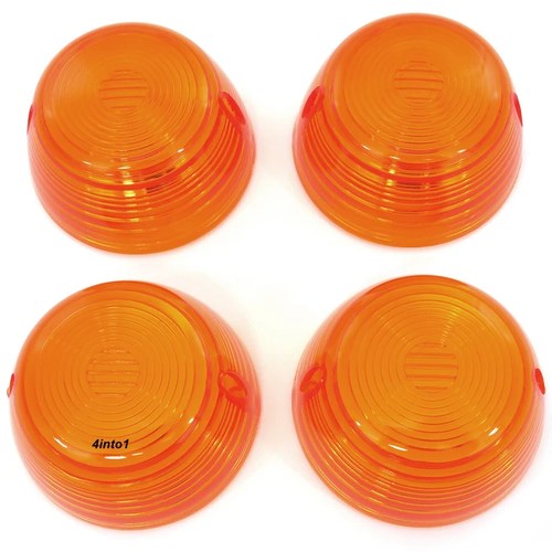 Honda Amber Turn Signal Lens Set - 33402-268-672 - CB100 CB125 CB200 CB350 CB400