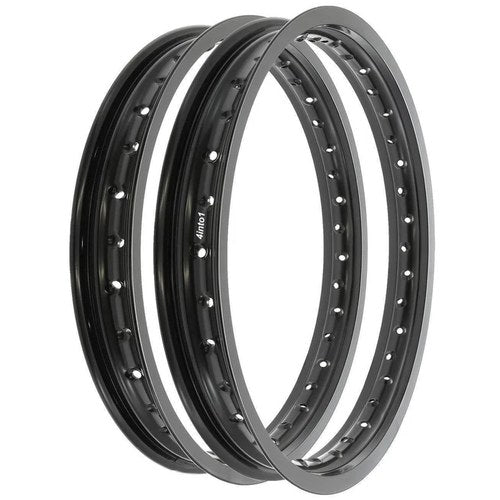 Rising Sun Black Aluminum Rim Set - Honda CA92 Benly Touring 125 - 1959