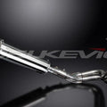 Delkevic Full 2-1 Exhaust 14" Stainless Round Muffler - Kawasaki ER-6N - 09-11