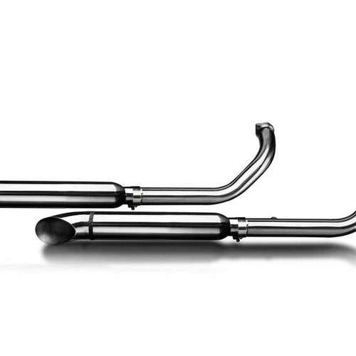 Delkevic 2-2 Exhaust Stainless 16" Curved Out Mufflers Kawasaki Vulcan 900 06-18