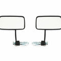 Black Cafe Bar End Motorcycle Mirror Set - Rectangular