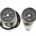 Kmh Mini Speedometer w/ Indicator Lights 1400:60 & Tachometer 1:4 Chrome & Black