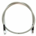 AN3 Clear Stainless Steel Braided Brake Line - Chrome Plated Ends - 35"